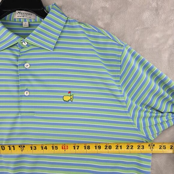 Masters Golf Peter Millar Summer Comfort Polo Shirt Mens Large Blue Green - Picture 4 of 6